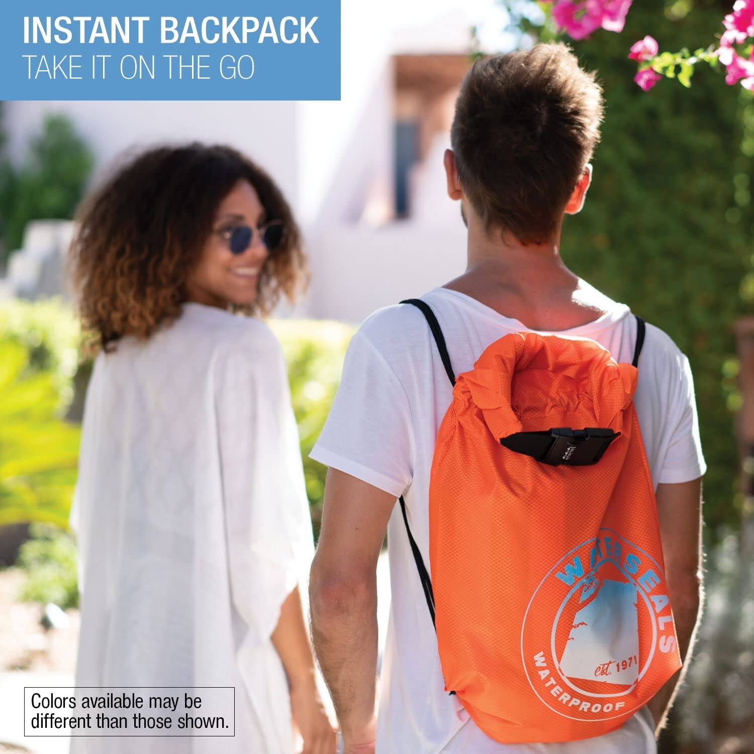 Stamp n Camp Waterseals Cinch Locking Backpack | Waterproof Drawstring ...