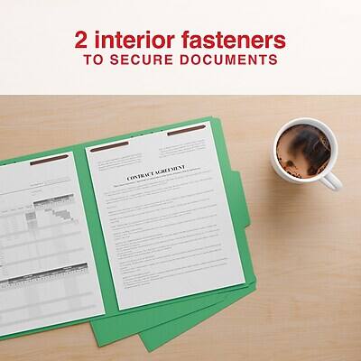 2 interior fasteners to secure documents

1 agreement contract