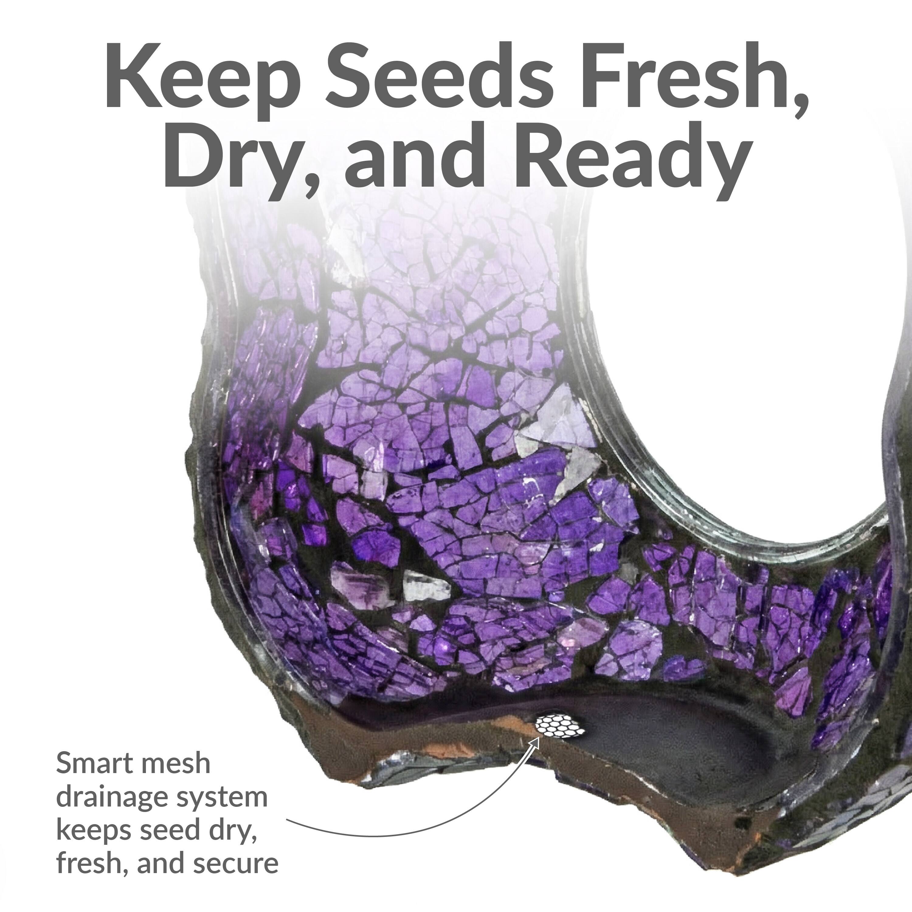Keep Seeds Fresh, Dry, and Ready

Smart mesh drainage system keeps seed dry, fresh, and secure