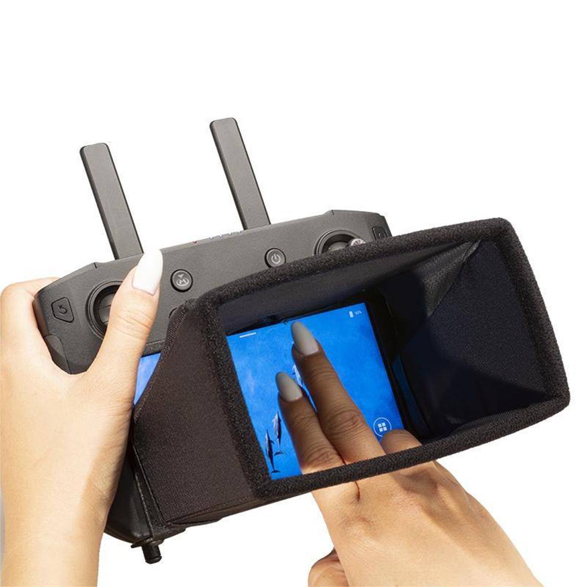 Alt View 1. Hoodman - Hoodman Aviator Magnetic Sunshade Hood for DJI Smart /RC/RC 2/RC Pro Controllers, Black.
