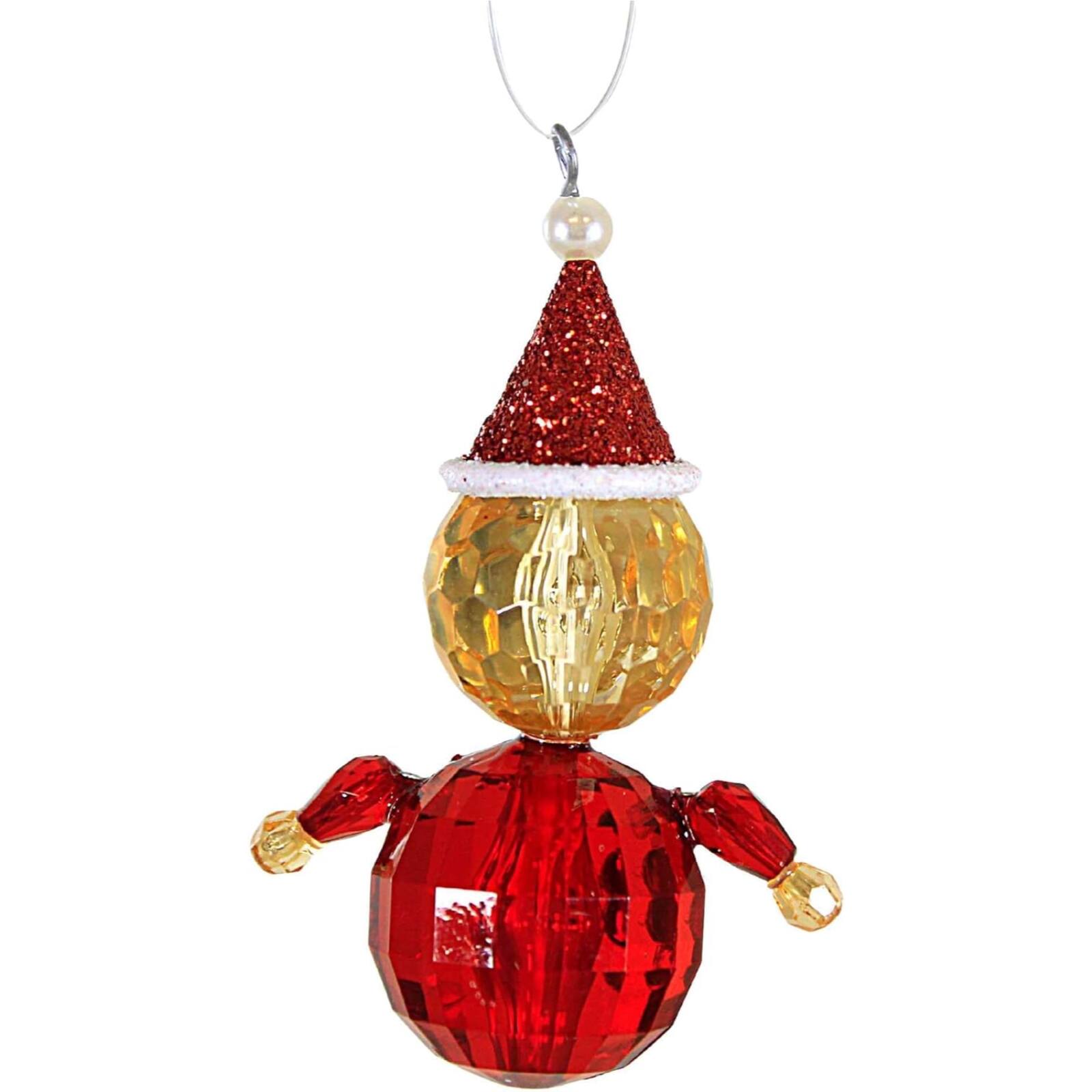 Back. Ganz - Ganz Santa Claus Acrylic Christmas Tree Ornament 3 Inch Multicolor - Red.