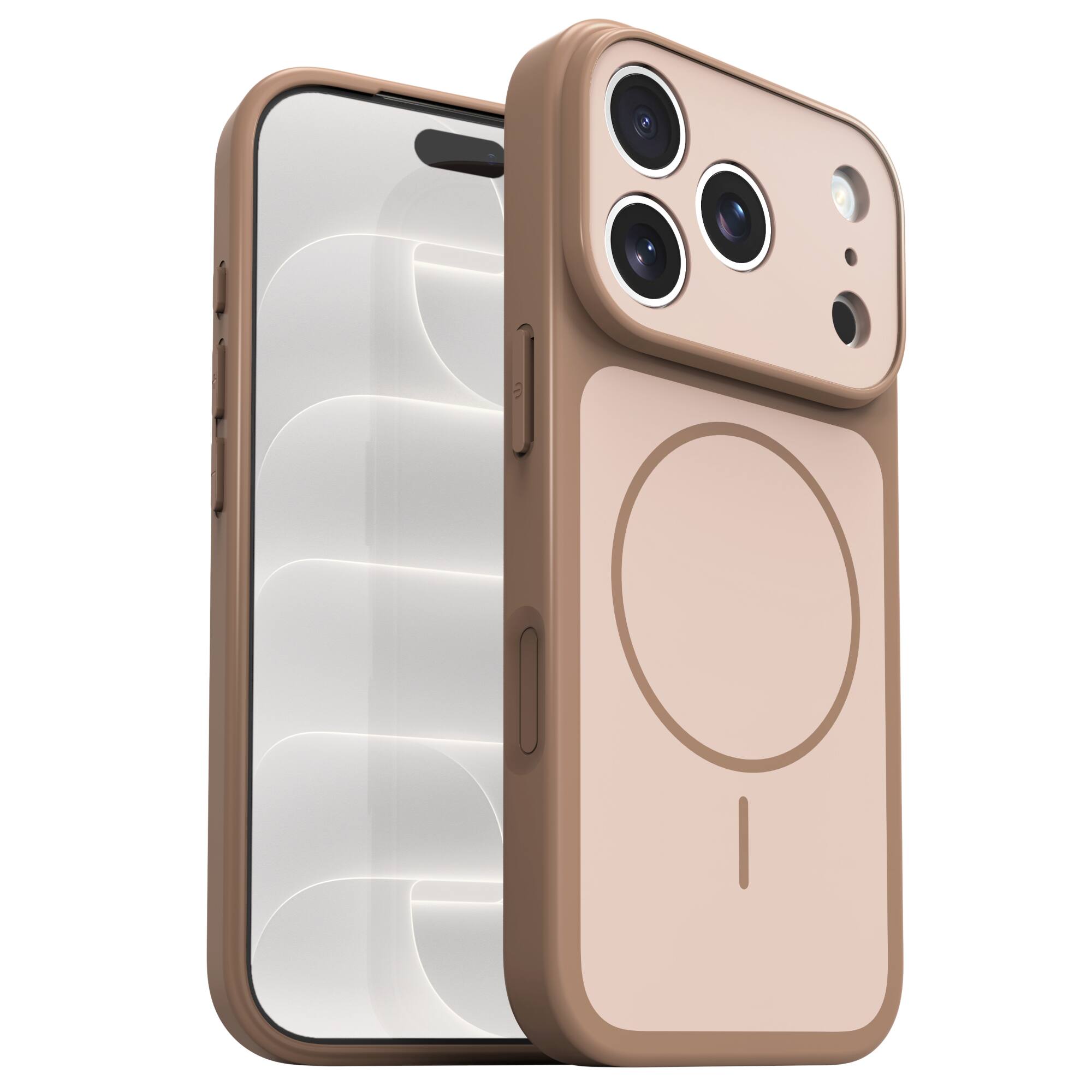 Vena - For Apple iPhone 18 Pro/17 Pro Case, Magnetic Phone Case, Shockproof Bump Resistant Protective Cover, Wireless Charging - Beige