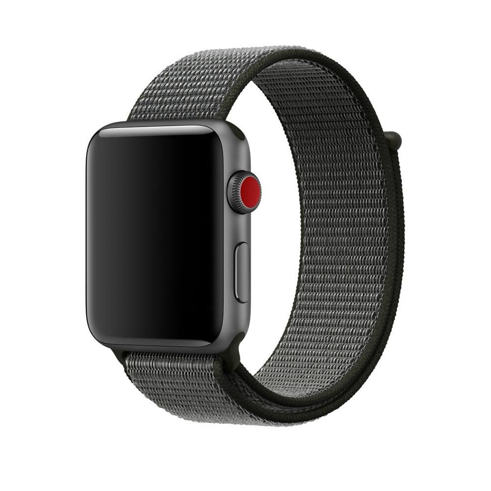 Front. StrapsCo - Everyday Comfort Nylon Watch Band For Apple Watch - 44mm/45mm/46mm/49mm - Olive Green & Grey.