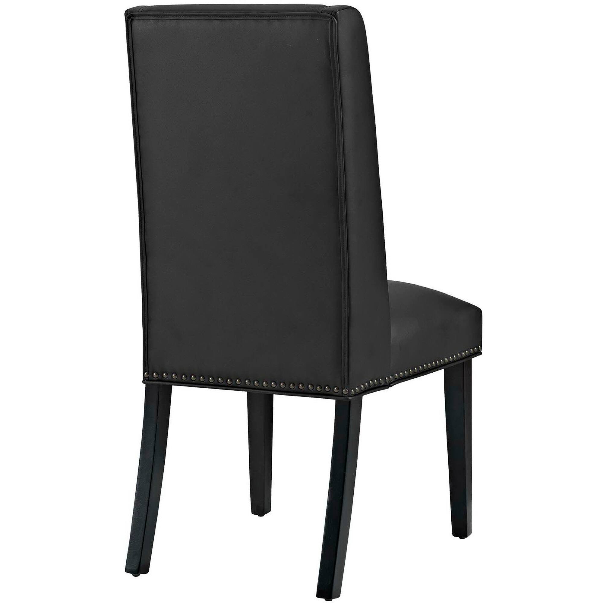 Back. Modway - Baron Vinyl Dining Chair Set of 4 by Modway - Black.