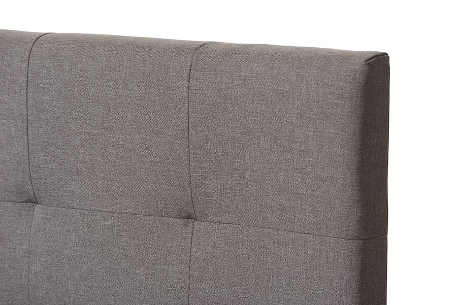 Back. Baxton Studio - Brookfield Modern and Contemporary Fabric Bed - Gray.
