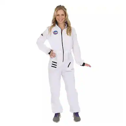 Front. Angels Costumes - Women's White Astronaut Costume - Large - White.
