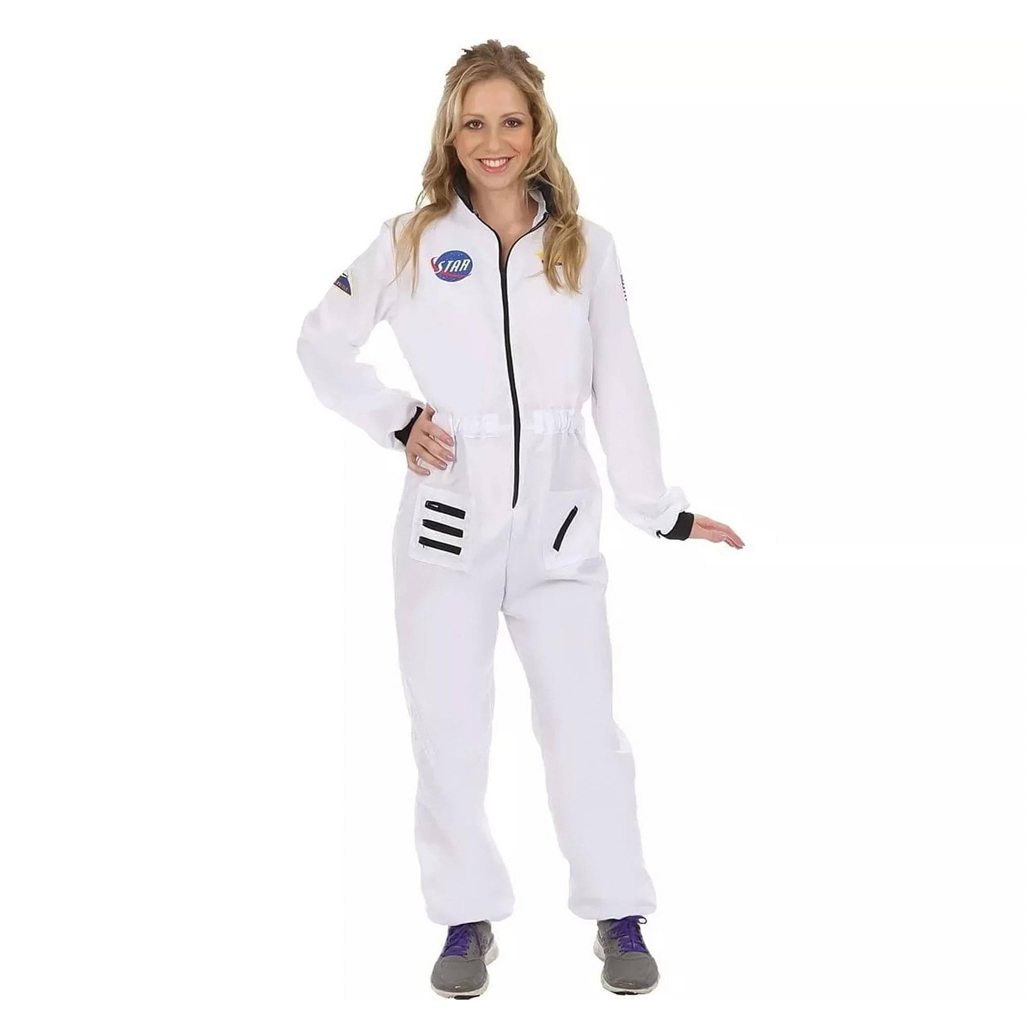 Front. Angels Costumes - Women's White Astronaut Costume - X-Large - White.