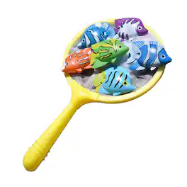 Pool Central - Colorful Weighted Fish Catching Water Game - 9" - Yellow