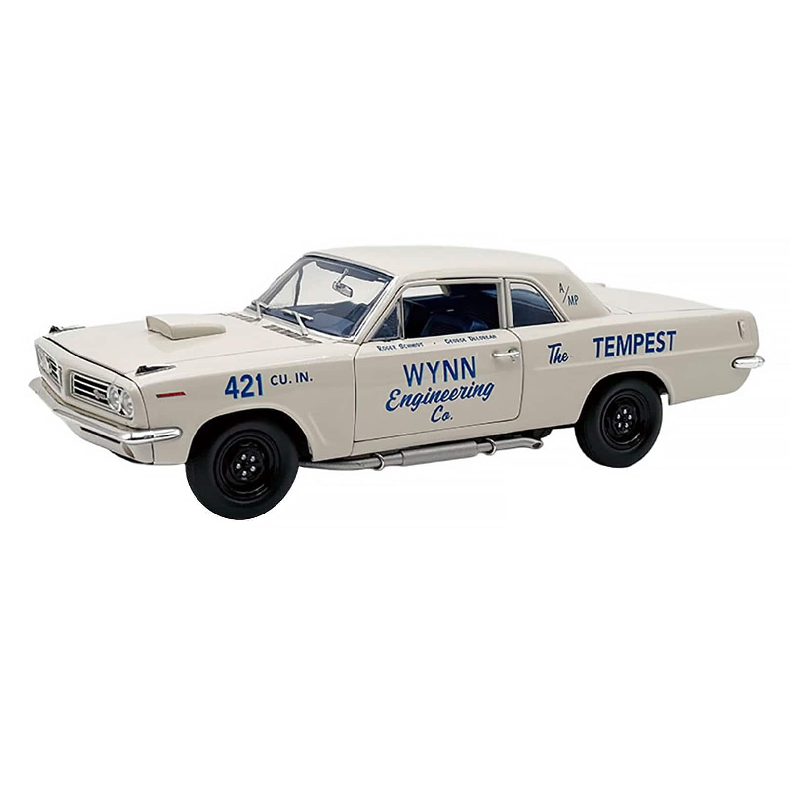 "1963 Pontiac Tempest Super Duty ""Wynn Engineering Co."" White with Blue Interior Ltd Ed 1/18 Diecast Model Car by ACME" price history on PriceWatchPro