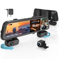 Rexing - M4 1080p 4-Channel Mirror Dash Cam with Smart BSD GPS - Black - Front_Zoom