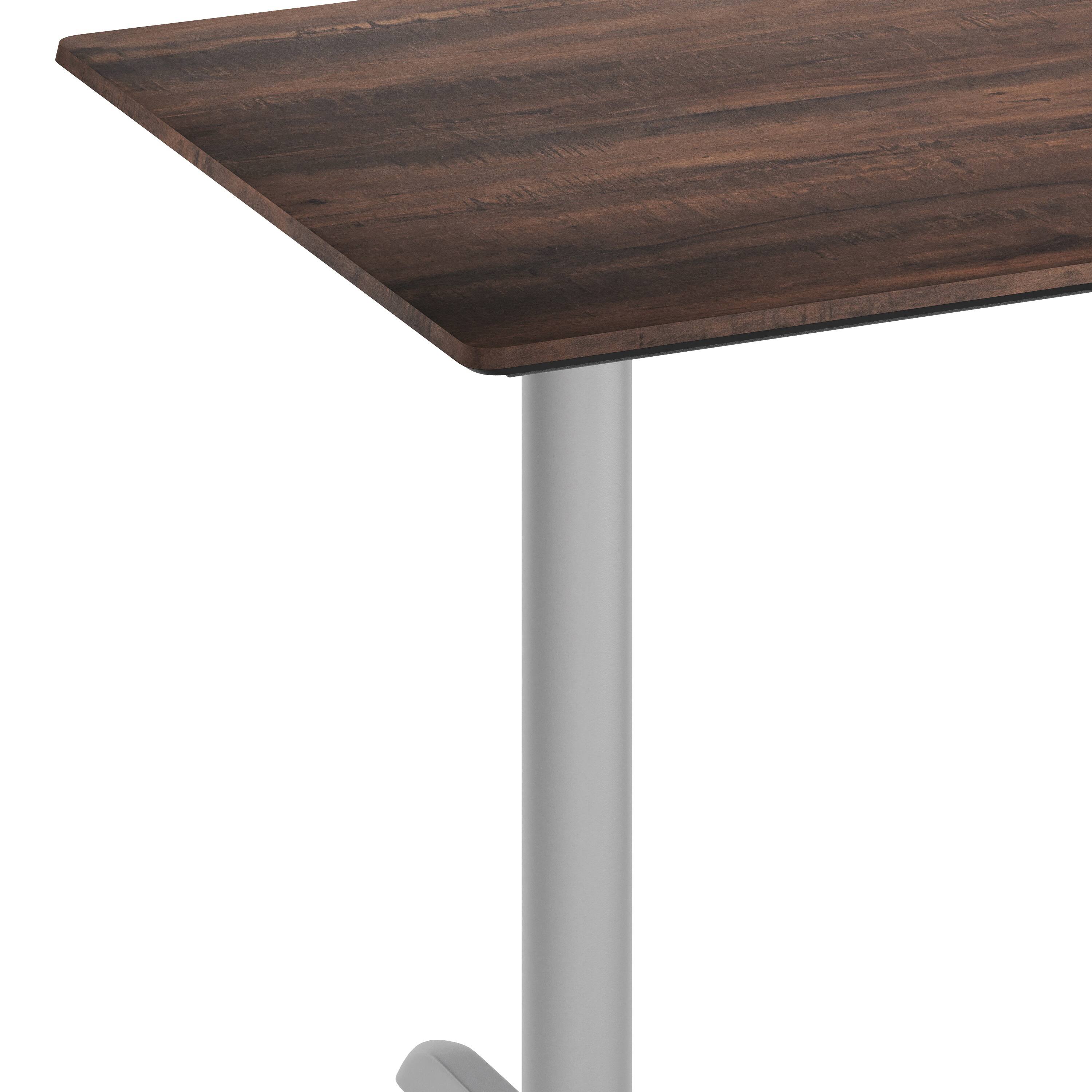 Alt View 9. Emma + Oliver - PureShield Indoor Outdoor Tabletop with Seam-Free Surface Innovation and Cast Iron Bistro Table Base - Dark Brown/Silver Base.