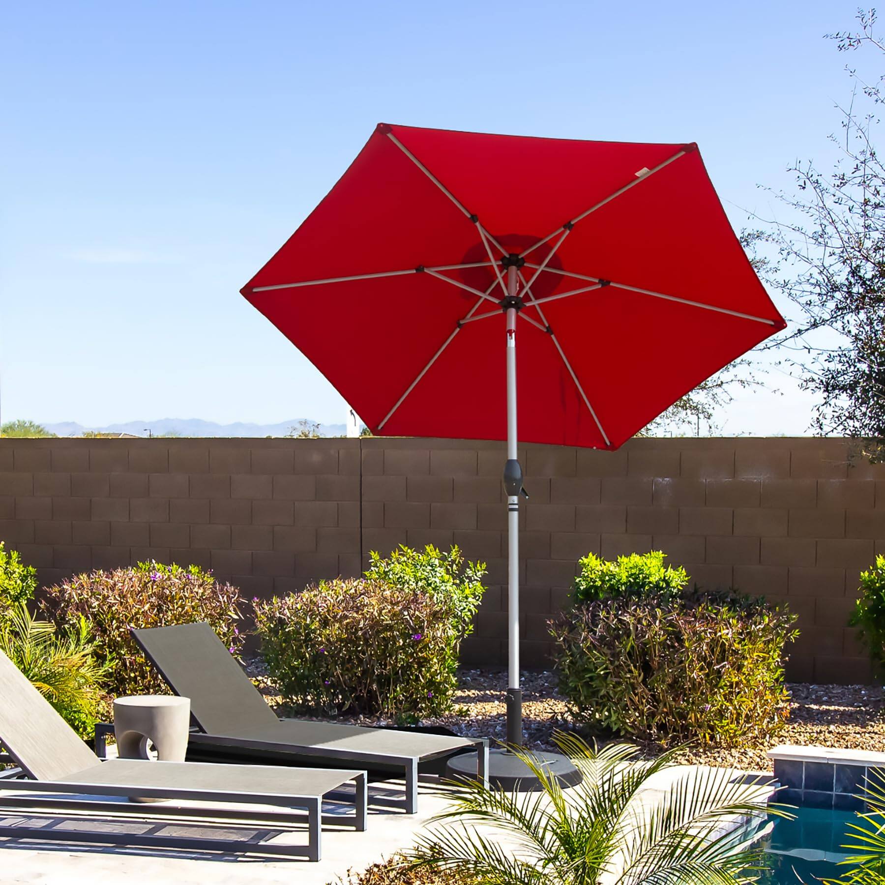 Alt View 2. Boyel Living - Outdoor Patio Umbrella Aluminum Pole 8 Ribs UV Protection Waterproof with Tilt and Crank - Brick Red.