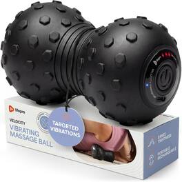 LifePro - 4-Speed Vibrating Peanut Massage Ball & Foam Roller for Mobility Recovery, Deep Tissue Relief, Portable - Black