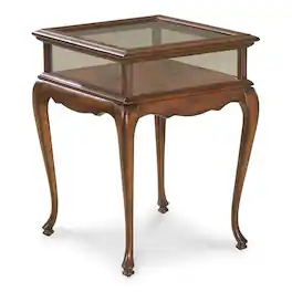 Starlight Canyon Home - Shadow Box Coffee Table with Glass Top and Display Storage - Dark Brown