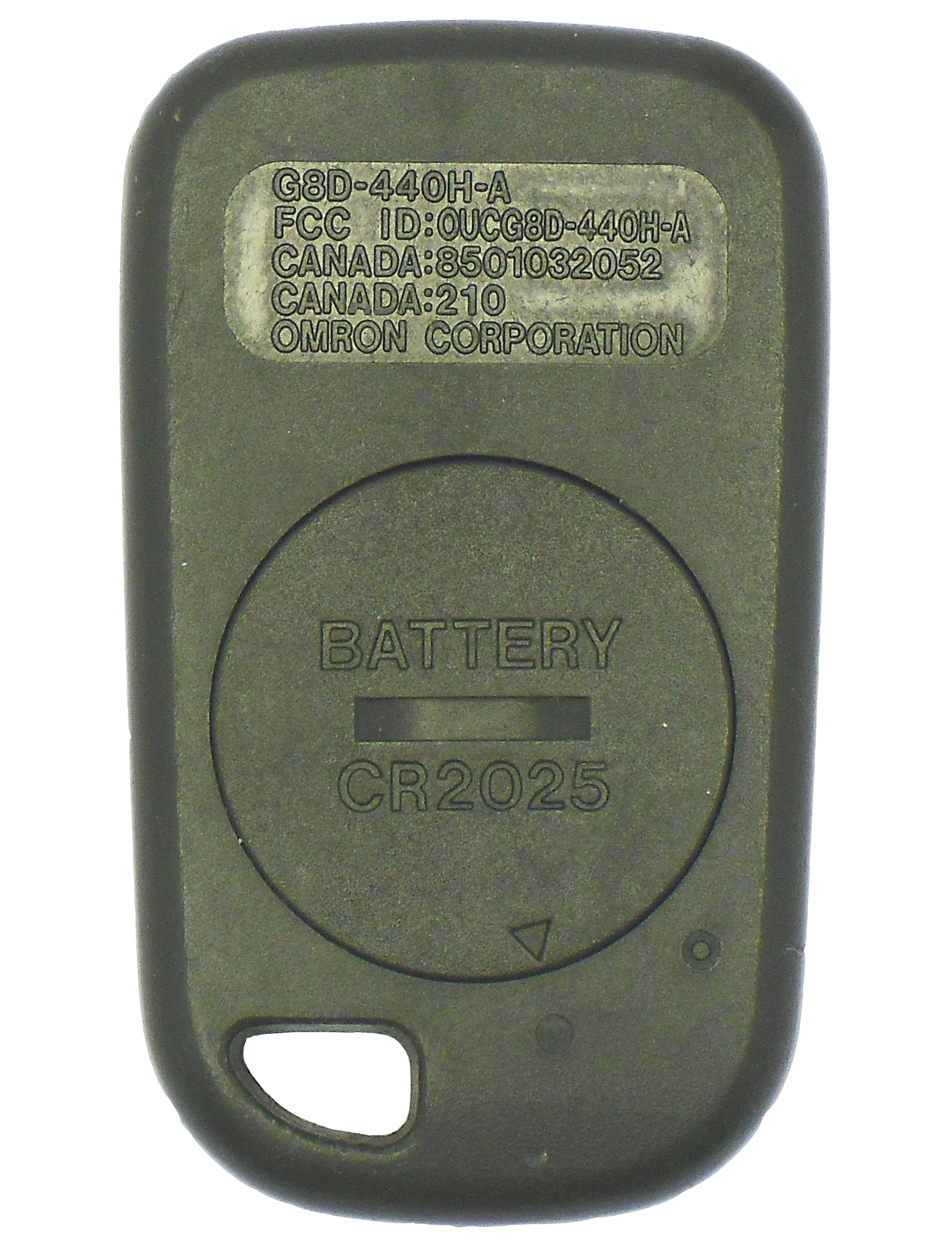 G8D-440H-A  
FCC ID: OUCG8D-440H-A  
CANADA: 8501032052  
CANADA: 210  
OMRON CORPORATION  
BATTERY  
CR2025