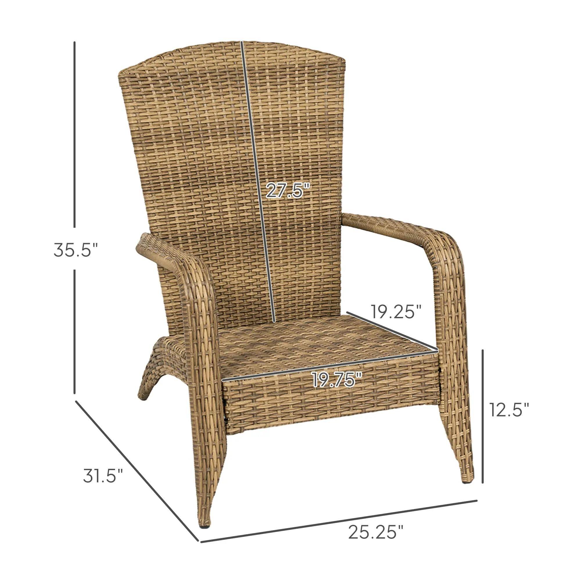 - Height: 35.5"
- Width: 27.5"
- Depth: 31.5"
- Seat Height: 19.75"
- Seat Depth: 19.25"
- Arm Height: 12.5"
- Overall Width: 25.25"