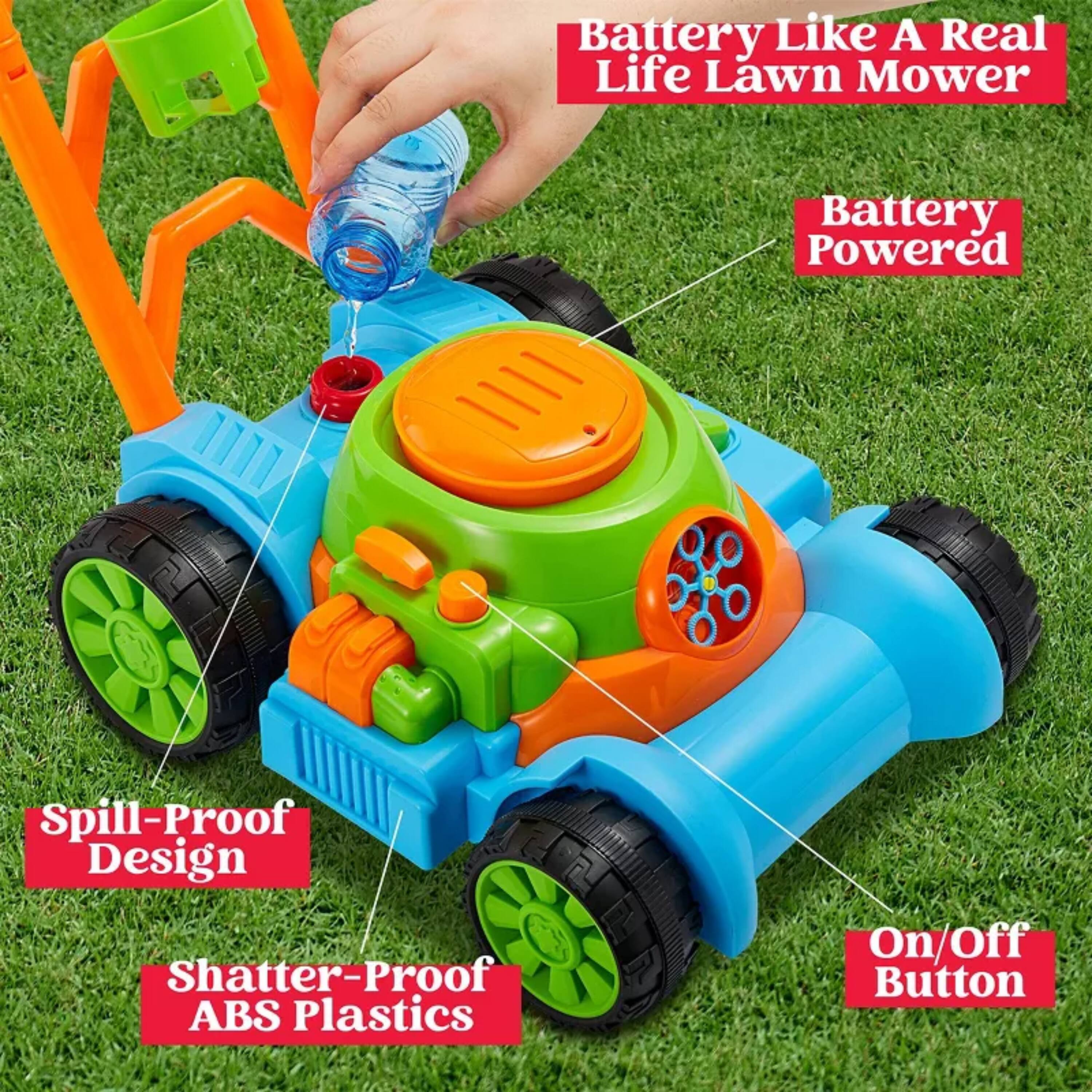 Battery Like A Real Life Lawn Mower  
Battery Powered  
Spill-Proof Design  
Shatter-Proof ABS Plastics  
On/Off Button