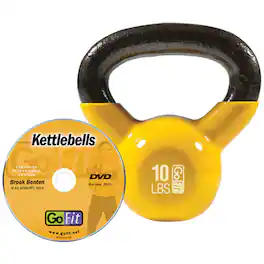 GoFit - Kettlebell 10 Lbs with Workout DVD - Yellow