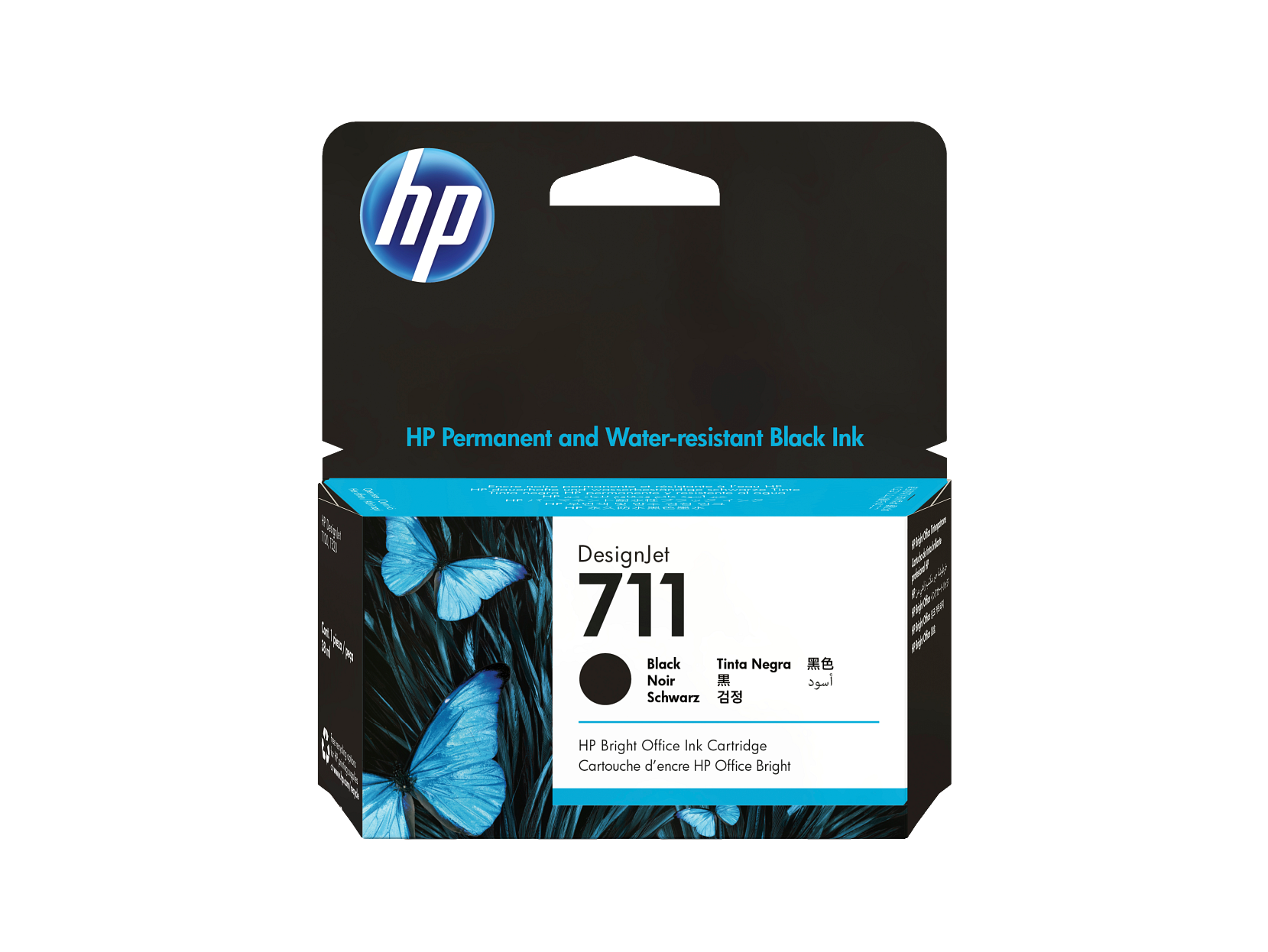 HP - 711 38-ml Black DesignJet Ink Cartridge, CZ129A