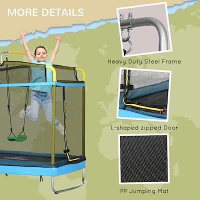Qaba Trampoline for Kids, 6.9' Kids Trampoline with Enclosure, 3 Qaba Trampoline for Kids, 6.9' Kids Trampoline with Enclosure, 3