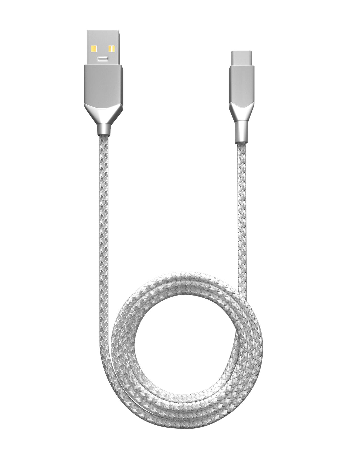 Alt View 1. Ampsentrix - 3 ft USB Type C To USB Type A Cable (Infinity) - Silver - Silver.