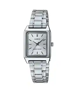 Casio - Women’s Dial Stainless Steel Rectangular Watch - LTP-V007D-7EUDF - Silver