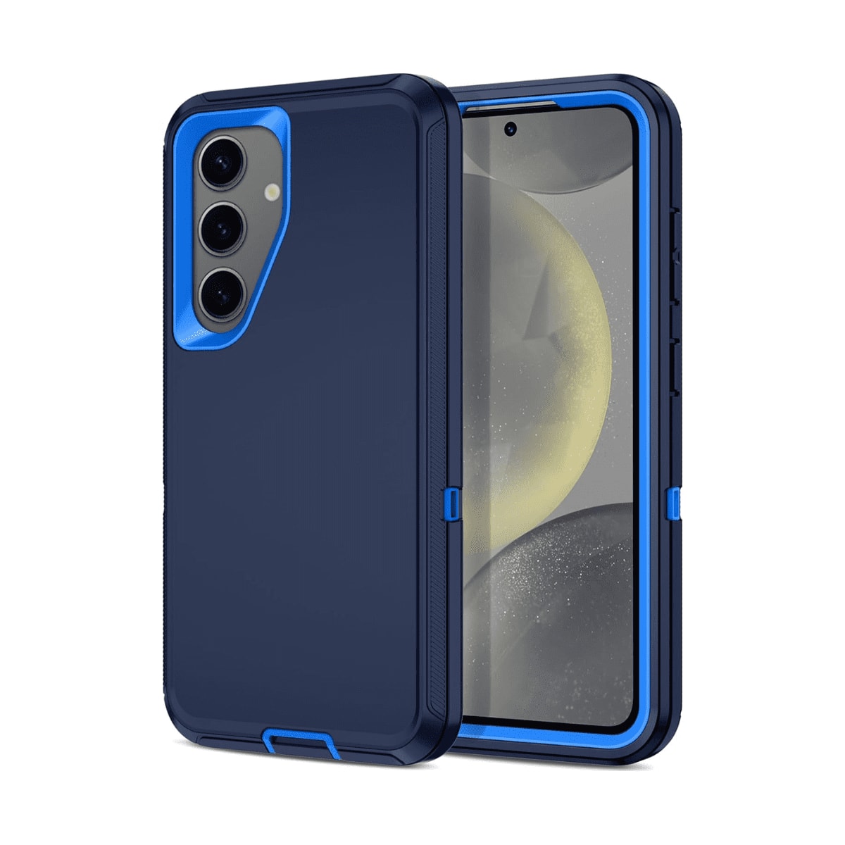 Front. Entronix - Entronix Case Compatible with Galaxy S25 FE - Triple-Layer Heavy Duty Protection - Blue.