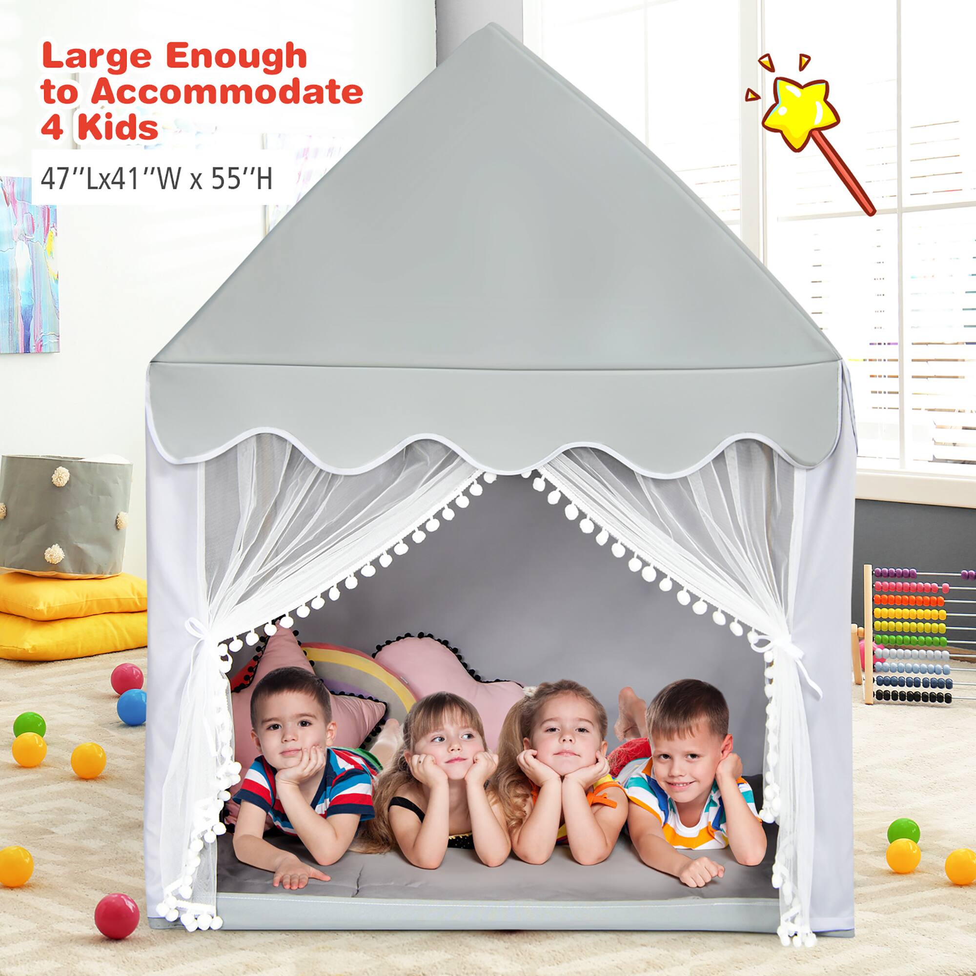 Large Enough to Accommodate 4 Kids 47"Lx41"W x 55"H