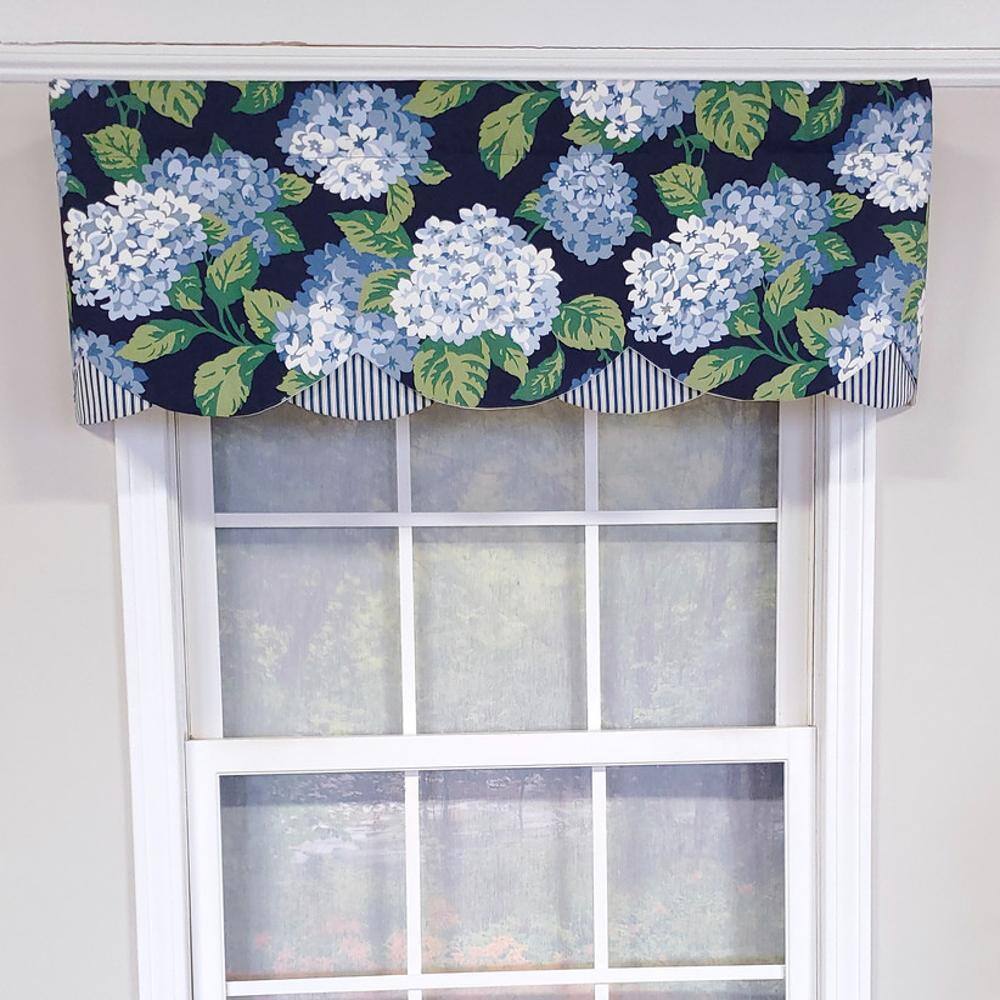 Angle. RLF Home - RLF Home Luxurious Modern Design Classic Summer Wind Petticoat Style Window Valance 50" x 15" Navy - Navy.