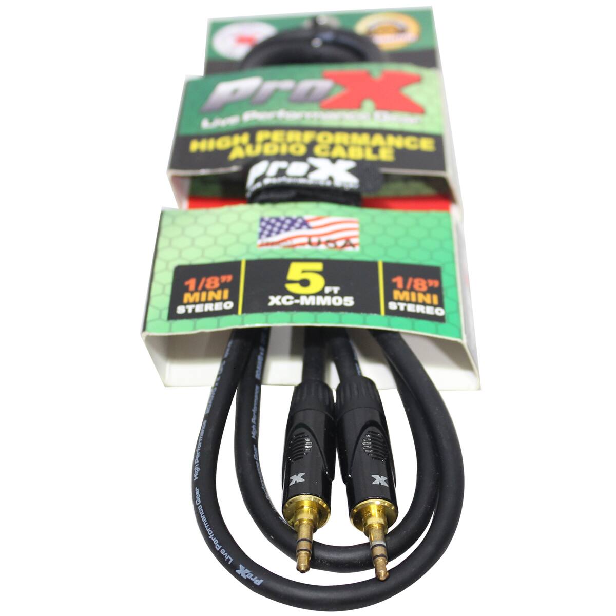 Pro X Live HIGH AUDIO PERFORMANCE CABLE  
1/8" 5 FT 1/8" MINI XC-MM05  
MINI STEREO STEREO  
Gear Performance Live ProX
