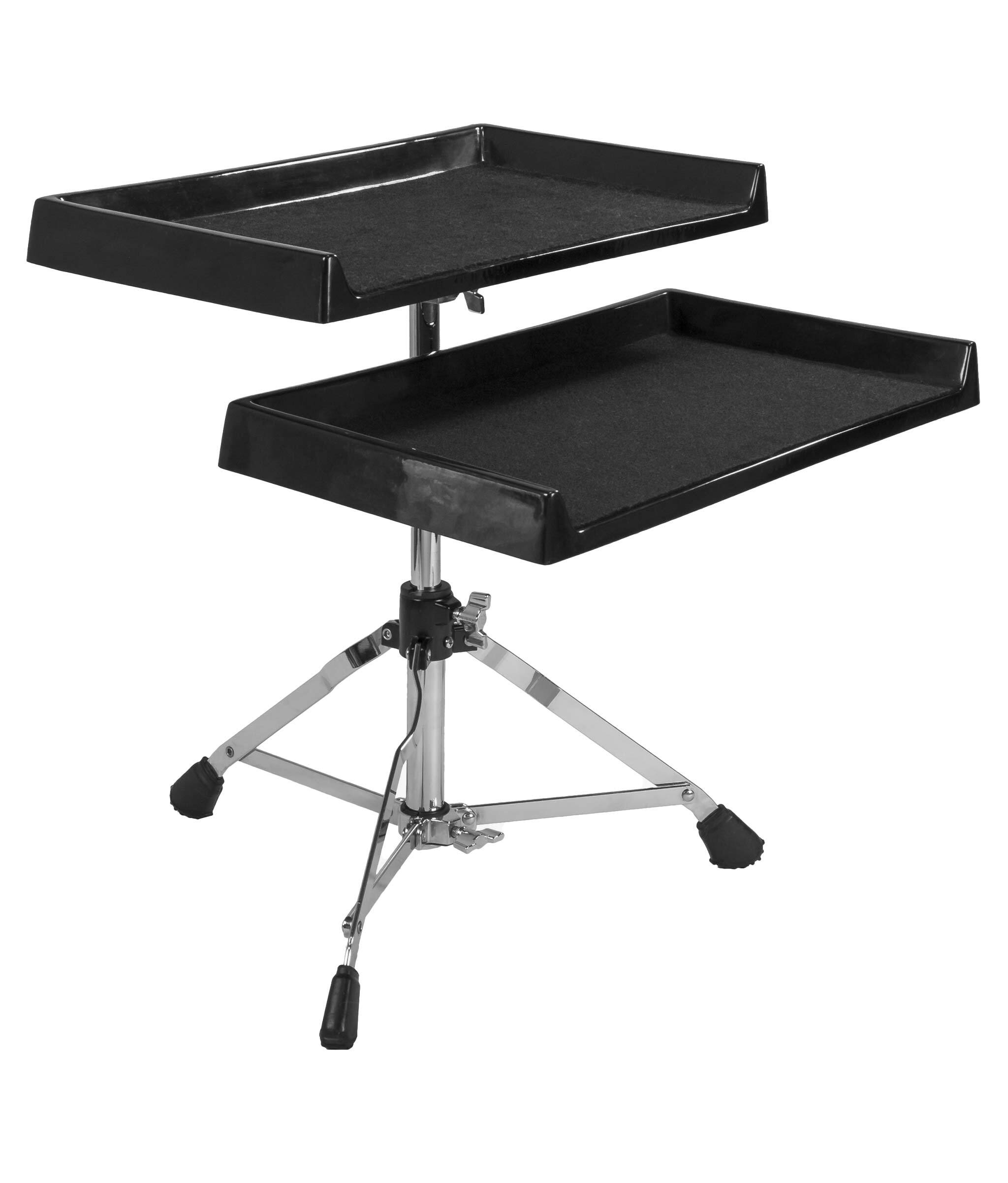 Angle. Gibraltar Hardware - Pro Sidekick Essentials Station 16" x 10" Fiberglass Accessory Table with Adjustable Low-Profile Tripod Stand.
