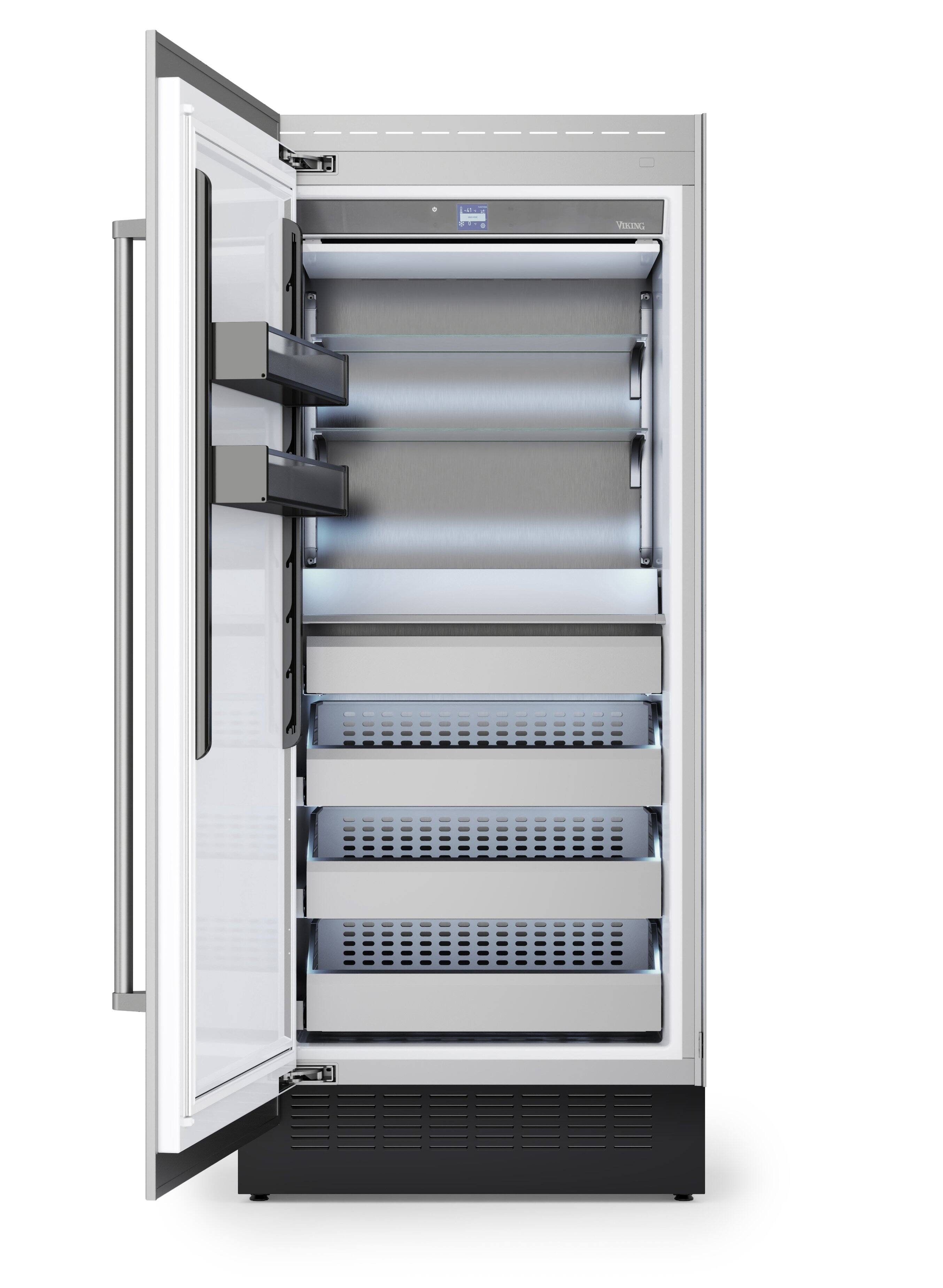 Alt View 1. Viking - 30"W 16.0 cu. ft Integrated Upright Built-in Column Freezer-Custom Panel _LH - Panel Ready.