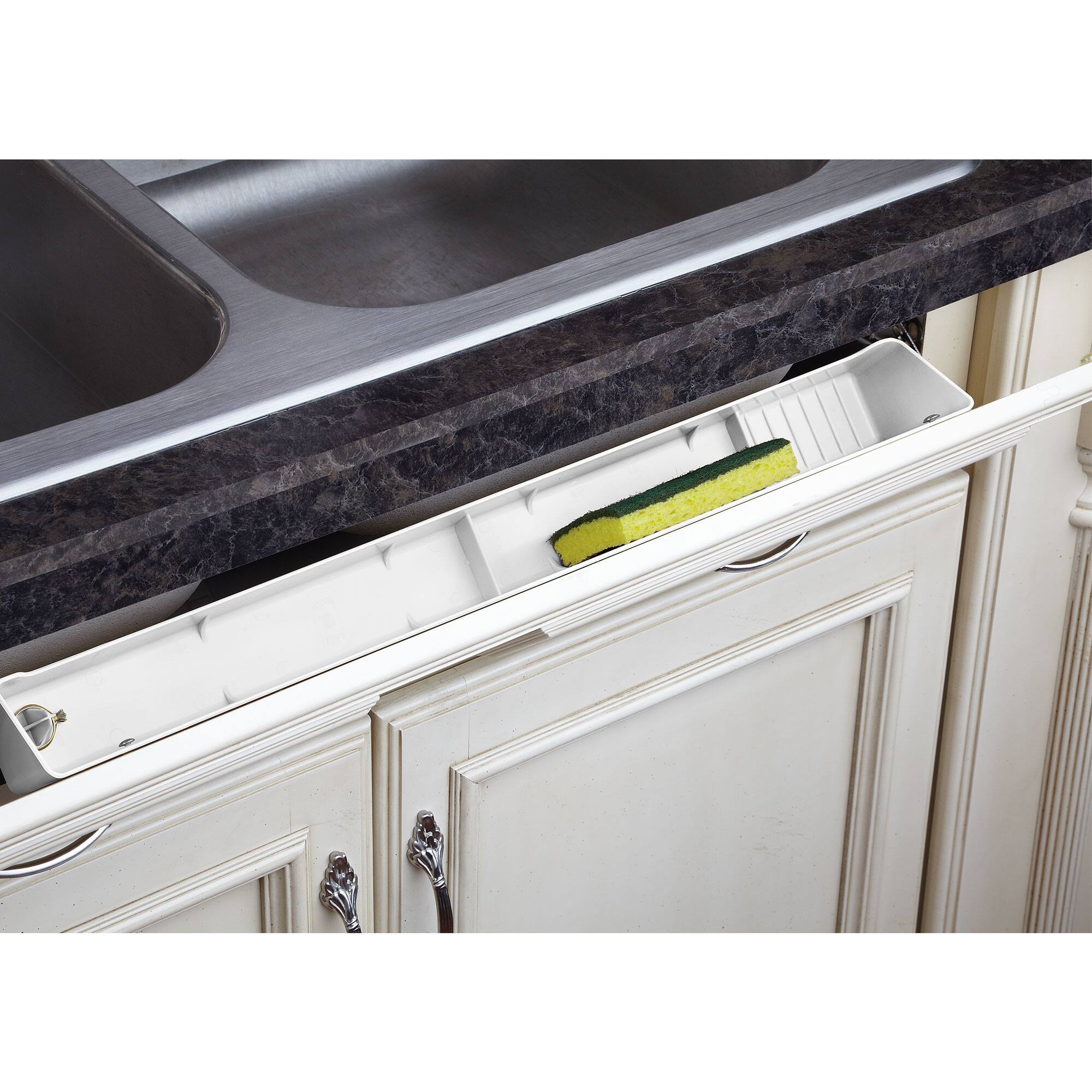 Alt View 1. Rev-A-Shelf - Rev-A-Shelf 24'' Kitchen Tip-Out Tray Polymer, Plastic, White, LD-6591-24-11-1 - White.