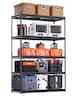VEVOR - Storage Shelves, 3000 lbs, 5 Tier Heavy Duty Garage Shelving, 20" D x 48" W x 72" H Adjustable Metal Shelves - Black