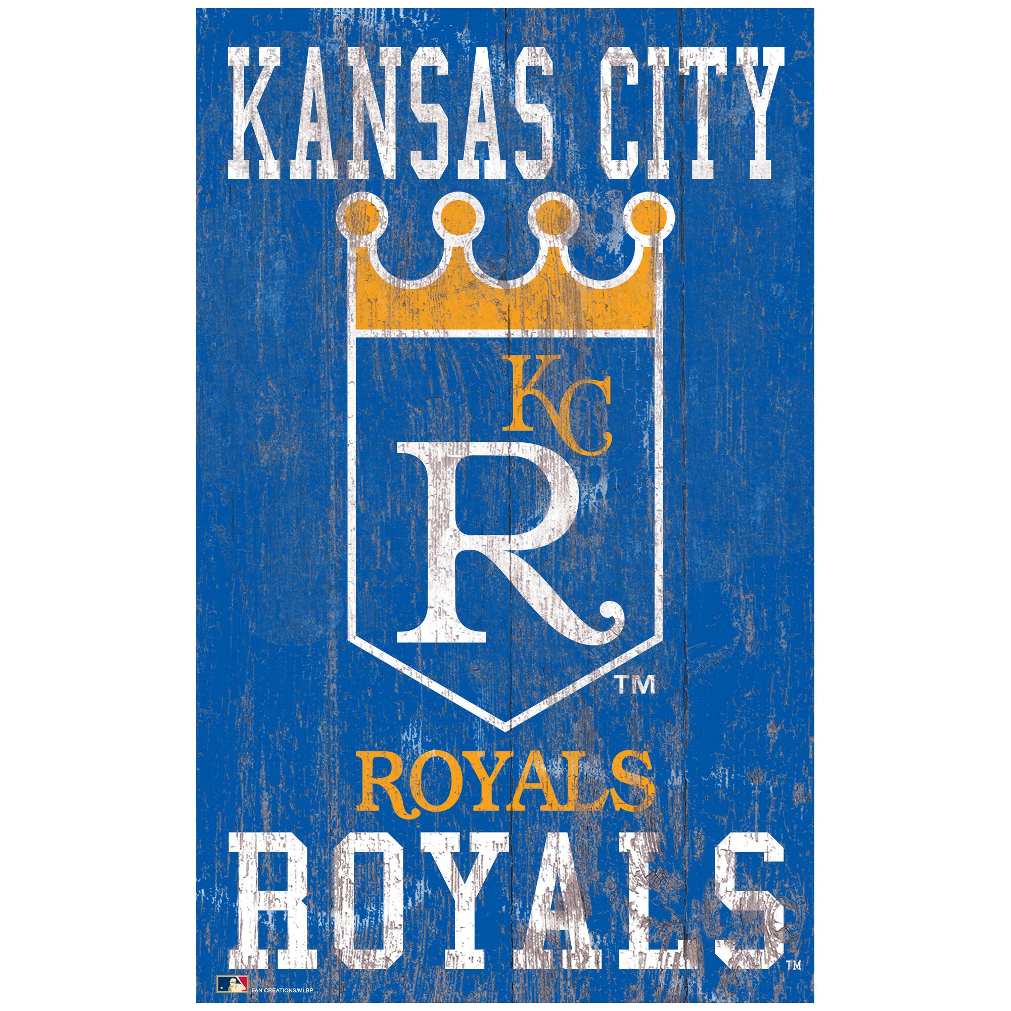 Kansas City Royals 11'' x 19'' Heritage Distressed Logo Sign