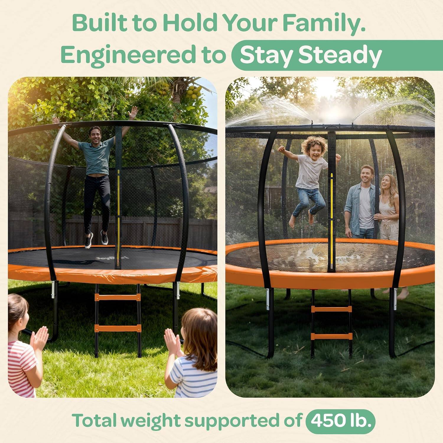 Built to Hold Your Family. Engineered to Stay Steady. Total weight supported of 450 lb.