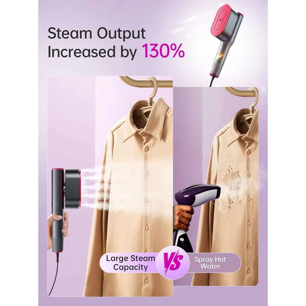 Steam Output Increased by 130%  
Large Steam Capacity VS Spray Hot Water