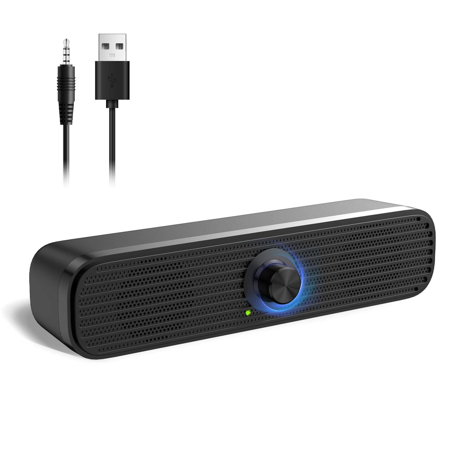 Front. Dazzed Corner - Computer Speakers,USB Powered PC Speakers - Black.