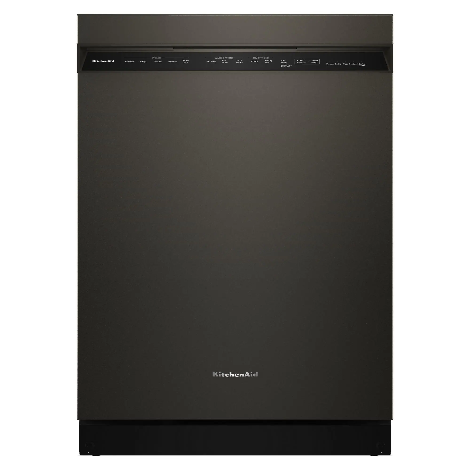 KitchenAid - 24" Front Control Built-In Stainless Steel Tub Dishwasher with Third Level Jet Rack and 41 dBA - Black Ore