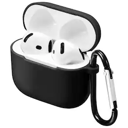 Vena - For Apple Airpods 4 Case Cover, Airpods Case 4 Silicone Case 4th Generation Supports Wireless Charging - Black
