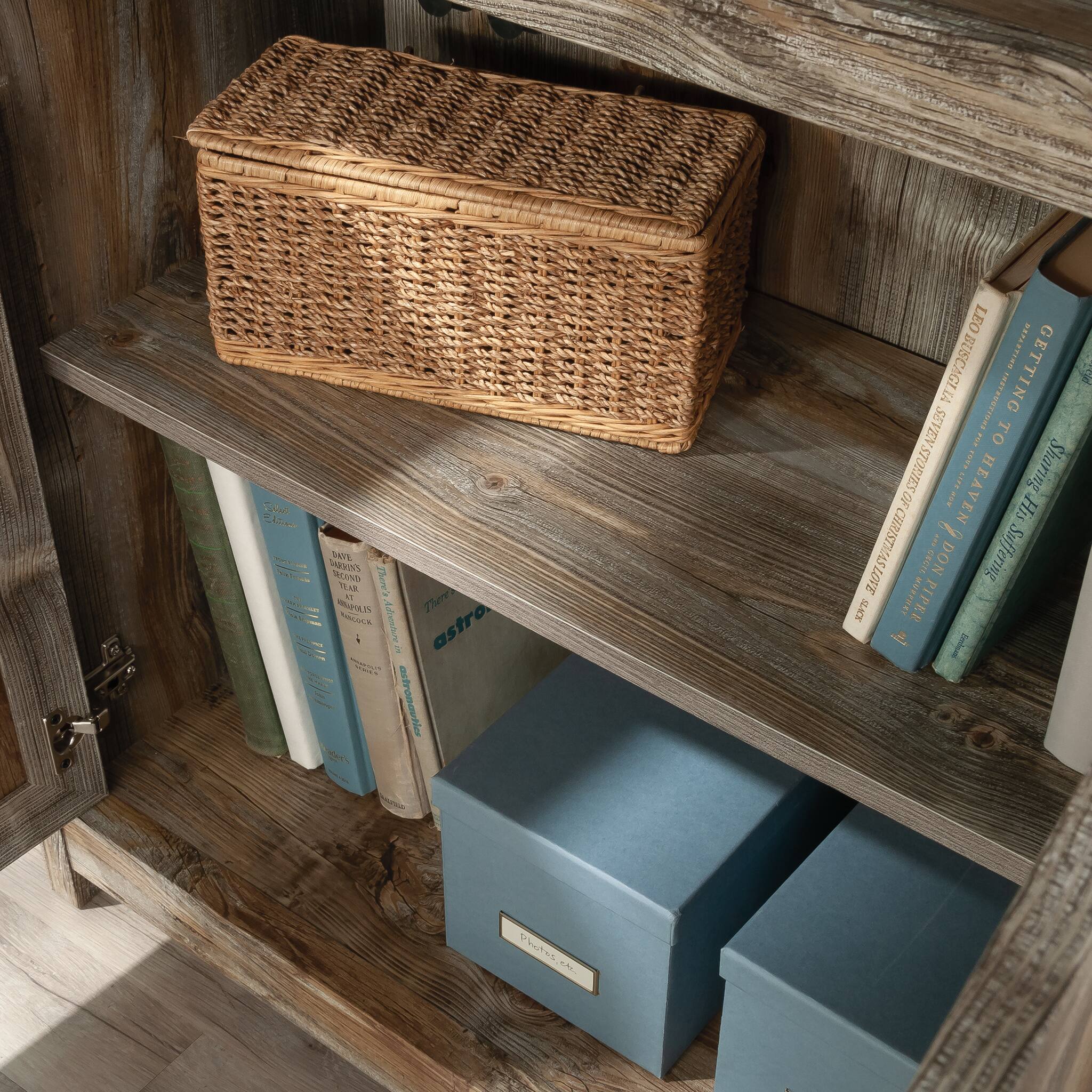 Best Buy: Sauder Granite Trace 5-Shelf Library Bookcase w/ Doors Rustic ...