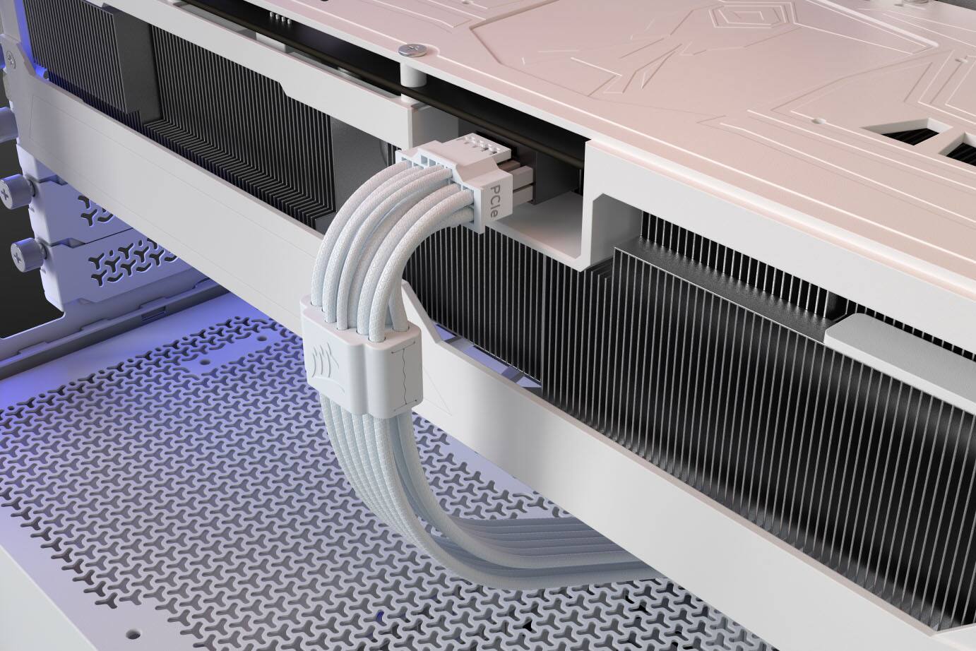Alt View 5. CORSAIR - ThermalProtect PCIe 5.1 600W 12V-2x6 Cable - White.