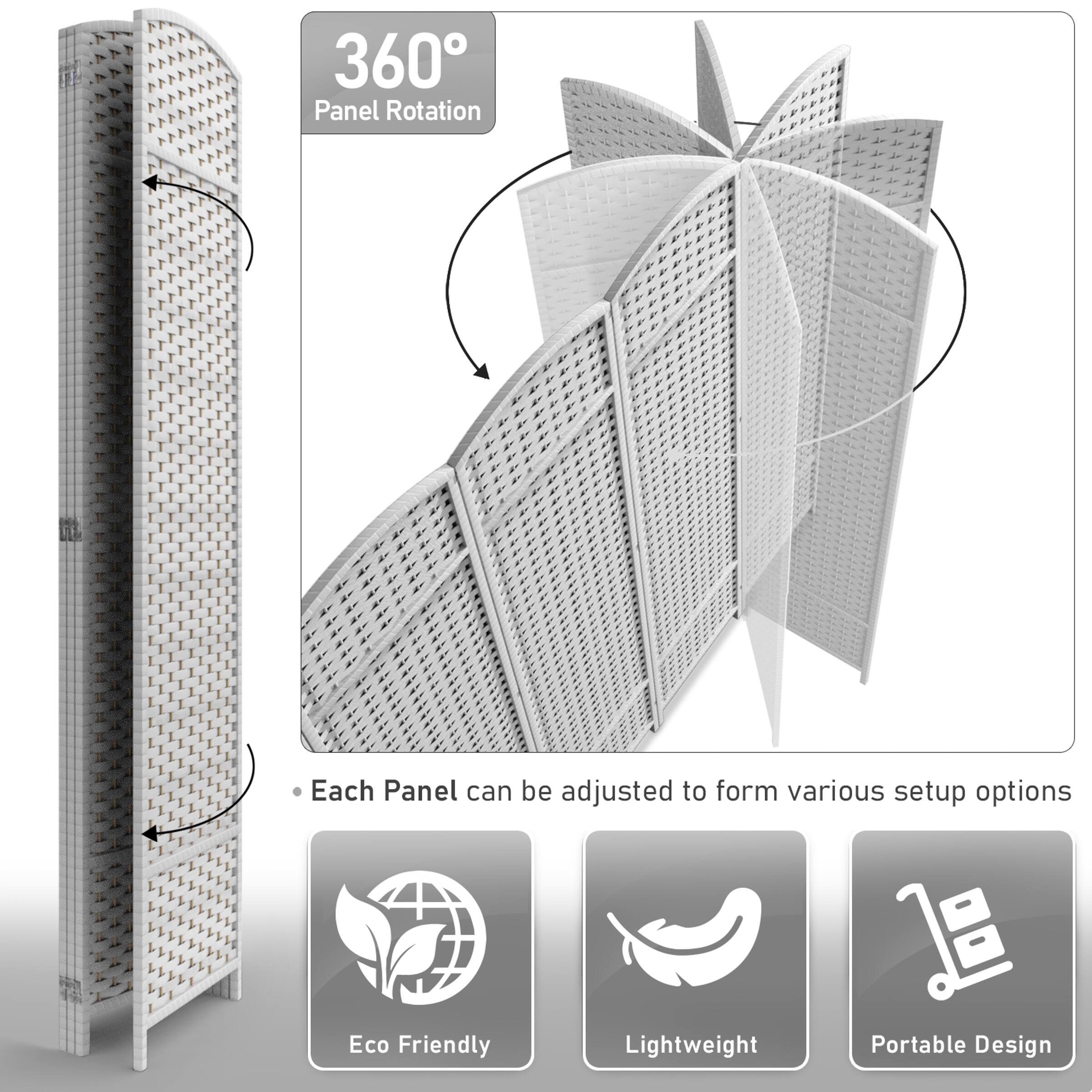 360° Panel Rotation

Each Panel can be adjusted to form various setup options

Eco Friendly

Lightweight

Portable Design