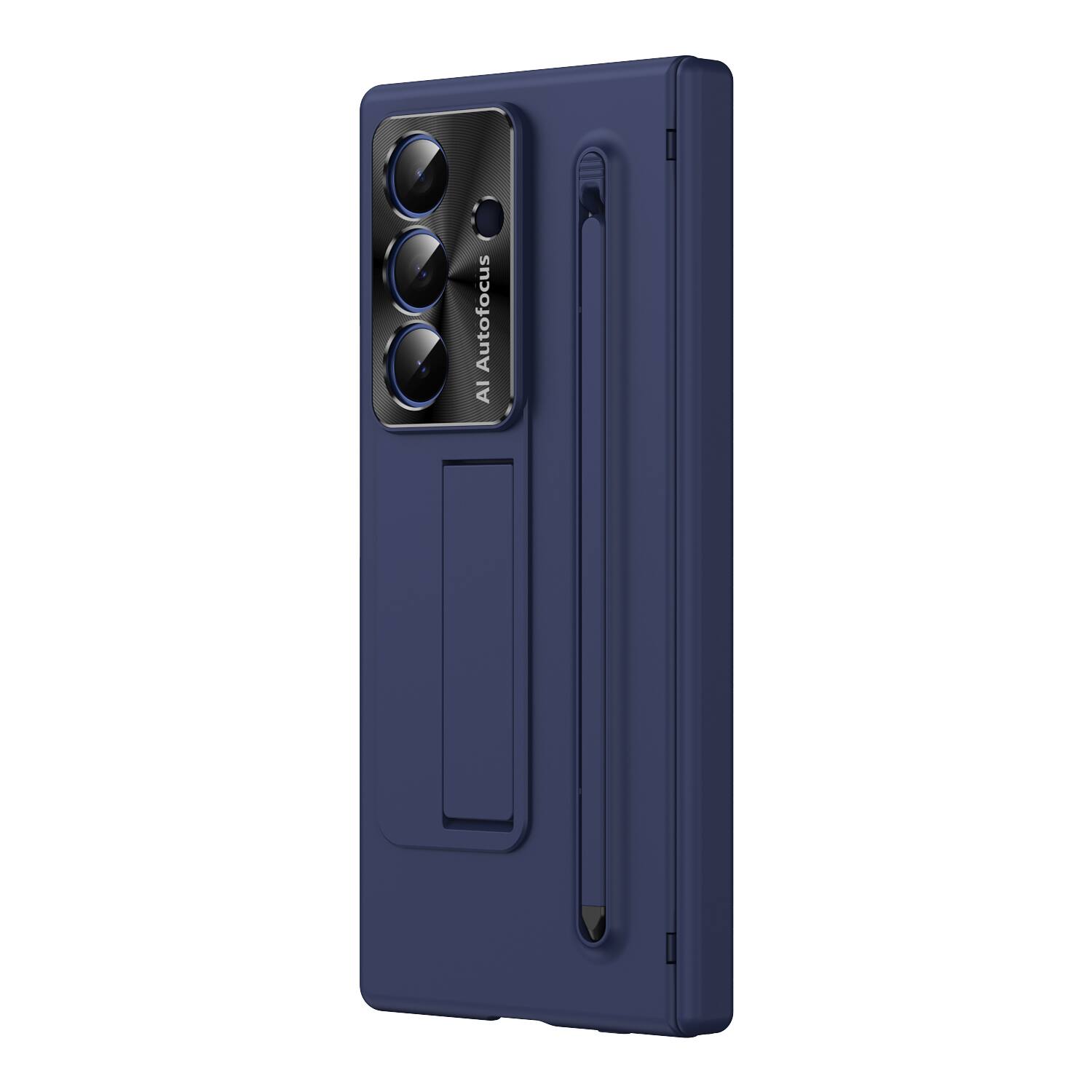 Alt View 6. Dteck - Fold Case For Samsung Galaxy Z Fold7 with Screen Protector+ Stylus, Shockproof Foldable Kickstand Hinge Protection Cover - Blue.