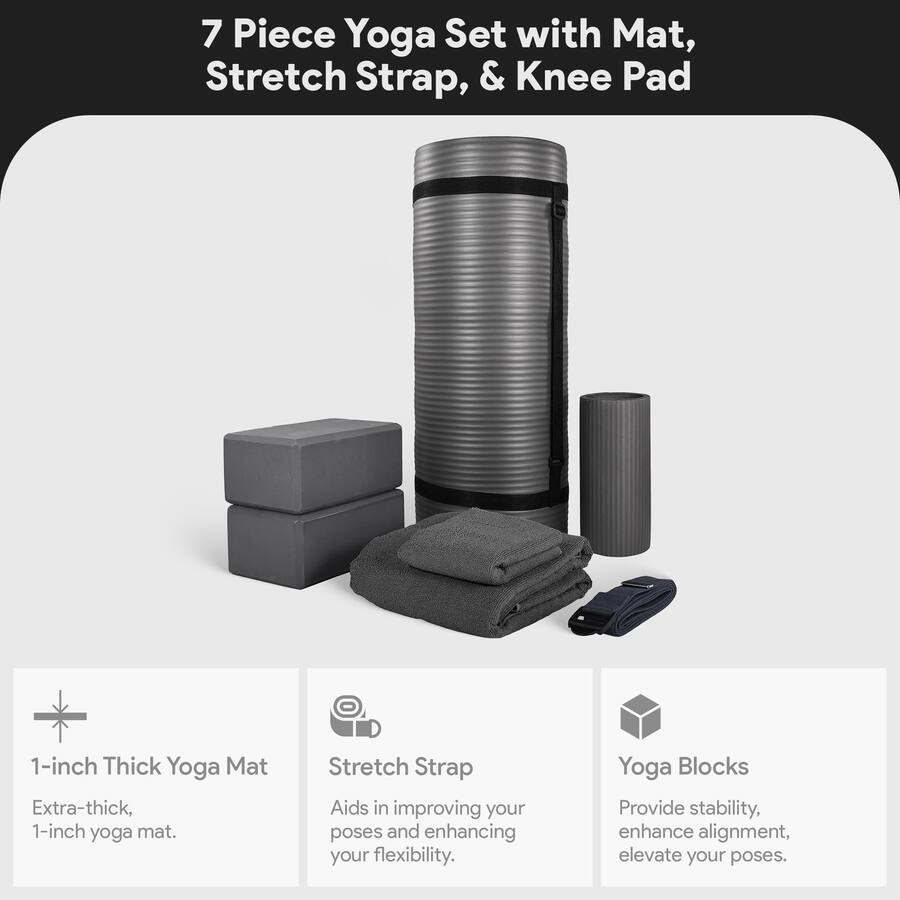 Yoga Kit, Non Slip Exercise Mat, Latex Resistance Band Yoga Kit, Non Slip Exercise Mat, Latex Resistance Band