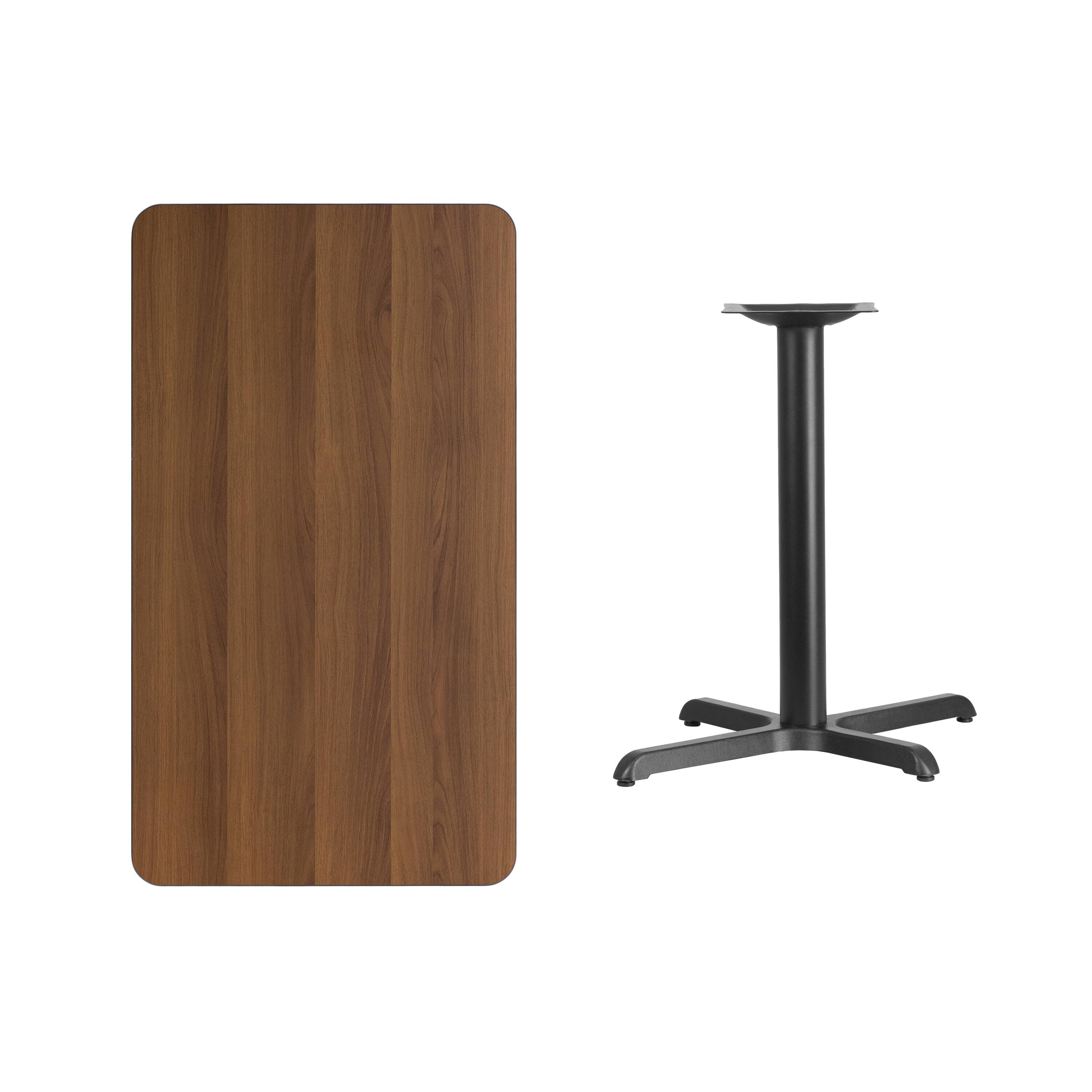 Alt View 2. Emma + Oliver - 24"x42" Rectangular Laminate Table with 23.5"x29.5" Table Height Base - Walnut.