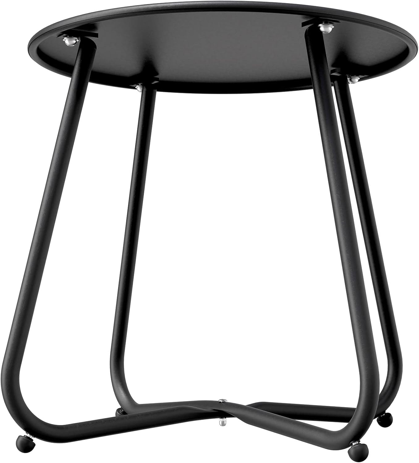 Alt View 2. Yardgrace - 18 Inch Round Patio Outdoor Side Table Adjustable Feet for Balcony Porch Deck Poolside - Black.
