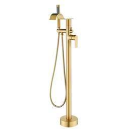 Boyel Living - Bathtub Faucet Dual Function 360 Degrees Rotatable 1.5m SUS304 Hose Independent Handles - Brushed Gold