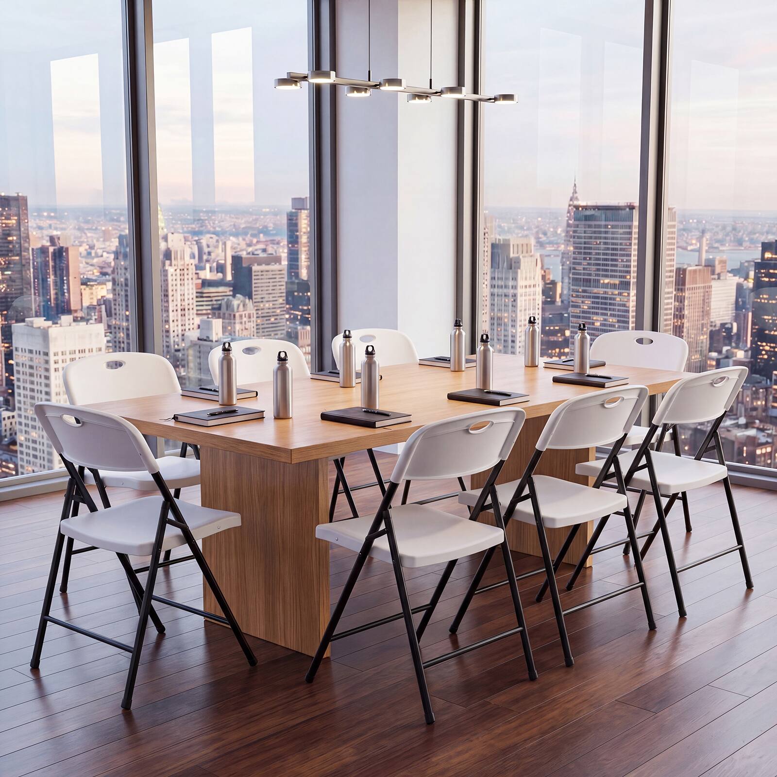 Alt View 1. Costway - Costway Foldable Plastic Chairs Set of 8 with Curved PP Seat Ergonomic Backrest Metal Legs - White.