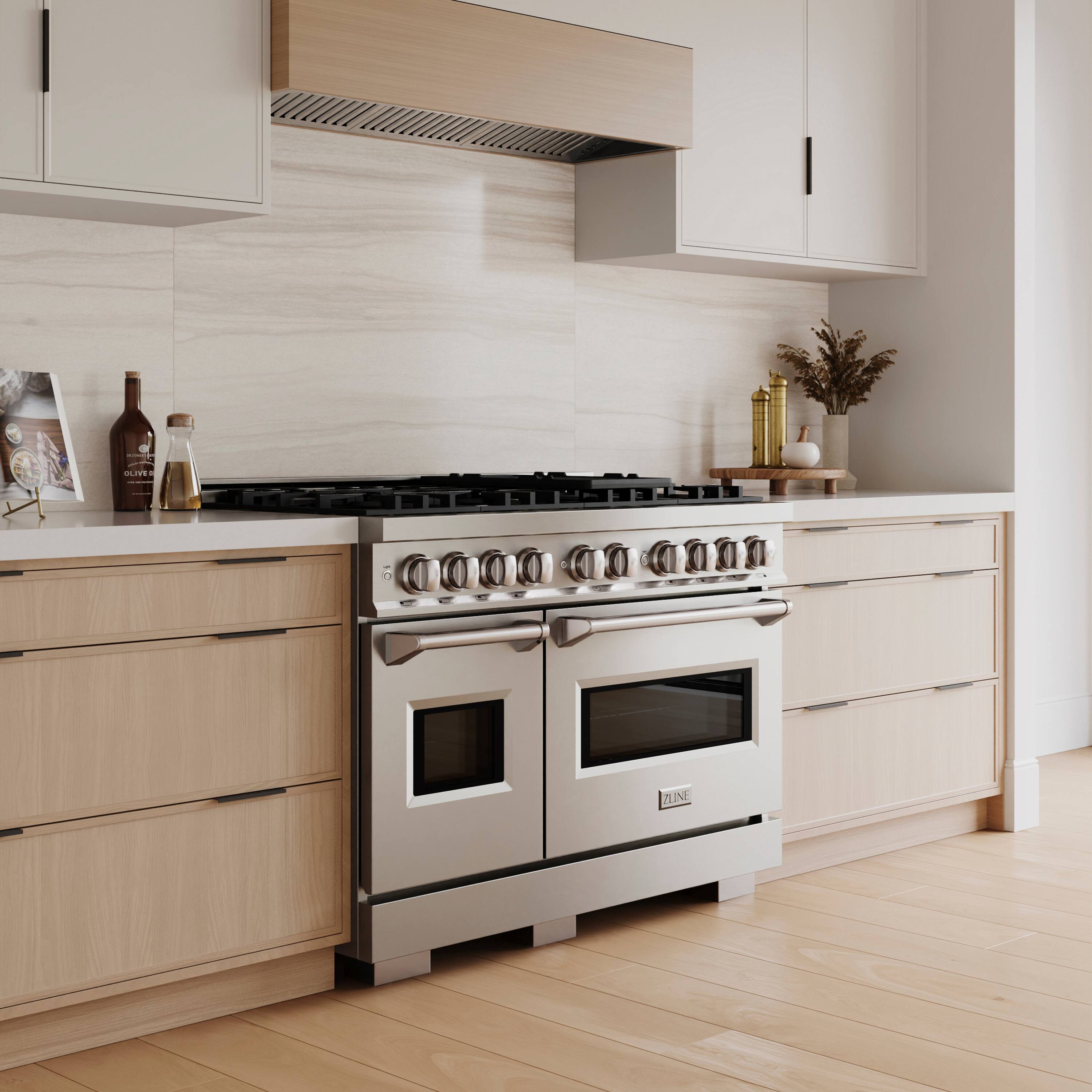 Alt View 17. ZLINE - 48 in. 6.7 cu. ft. Classic Freestanding Dual Fuel Range with 8 DuoPro Burners and Dual Ovens in Stainless Steel - Stainless Steel.